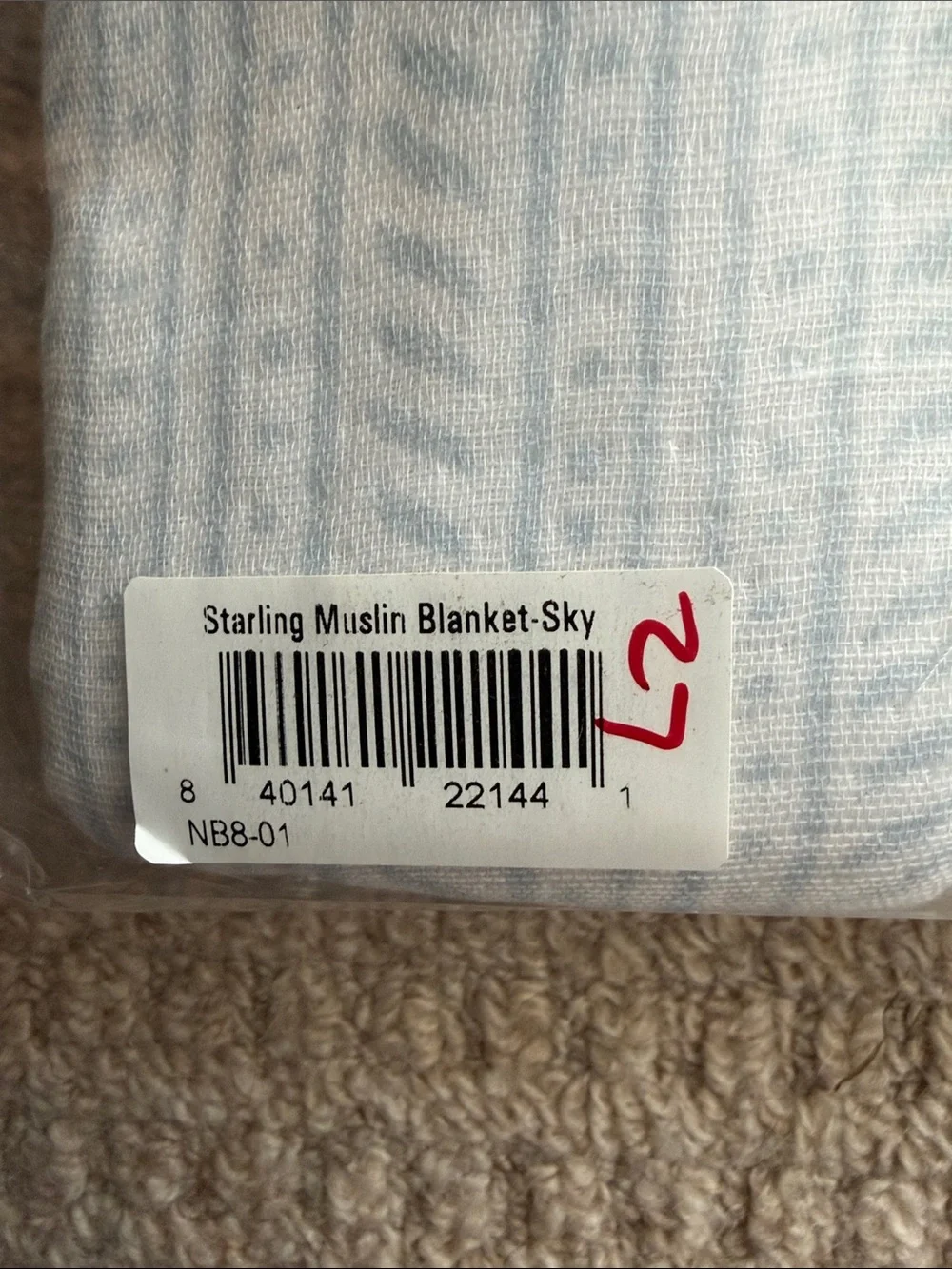 Serena & Lily Light Blue & White Nursery Blanket